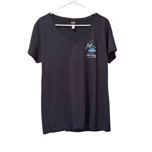 Harley Davidson Motorcycles Womens V-Neck Size XXL Maui Hawaii Short Sleeve TEE